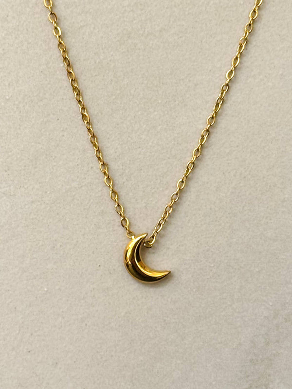Cassette – Minimalistische Mond-Halskette in Gold
