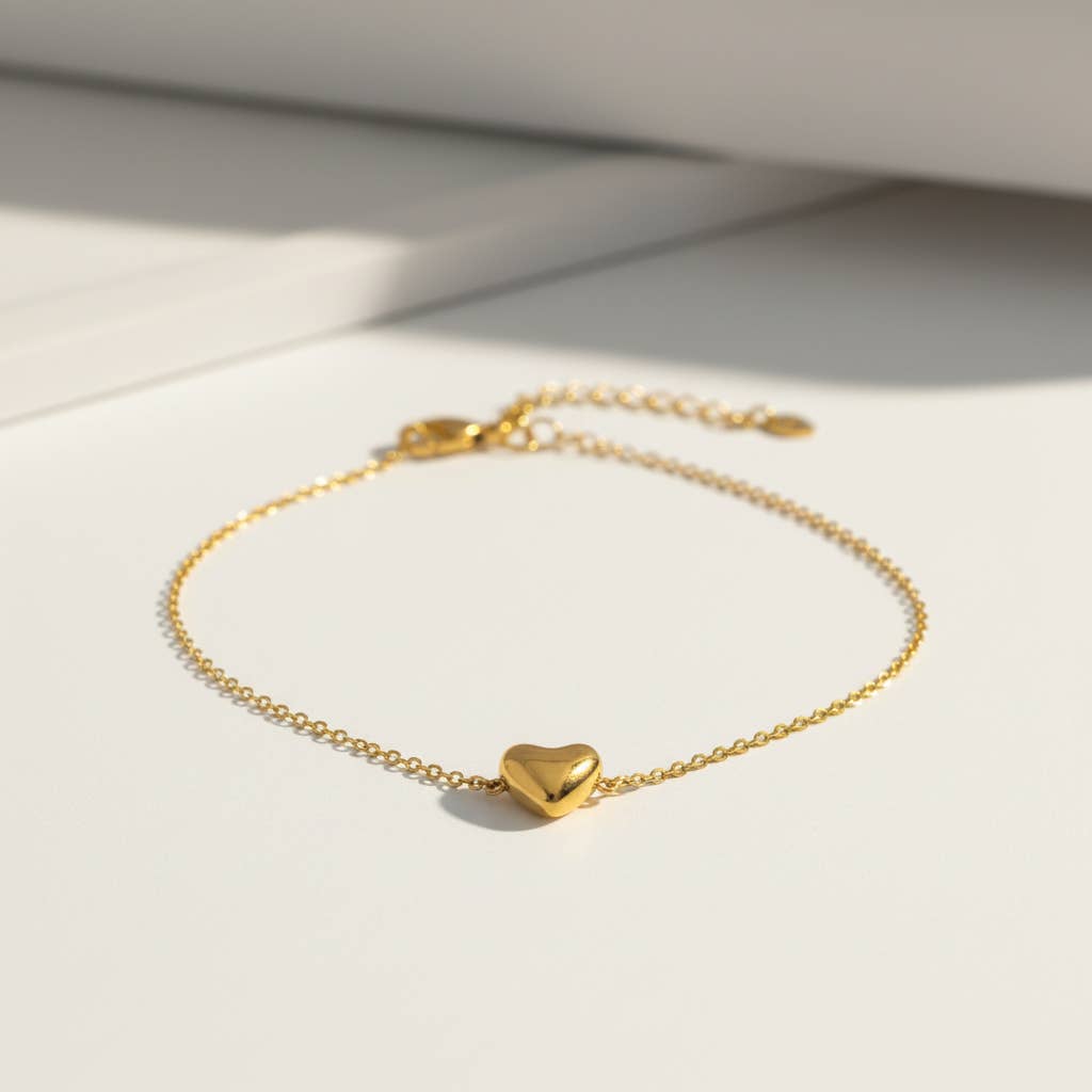 Cassette – Minimalistisches Herz-Armband in Gold