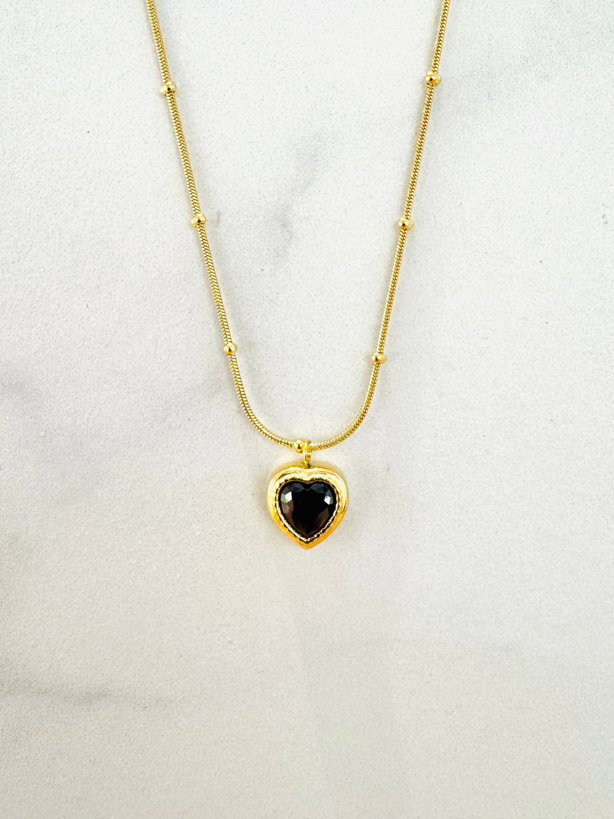 Herz-Halskette mit schwarzen Zirkonia 🖤✨