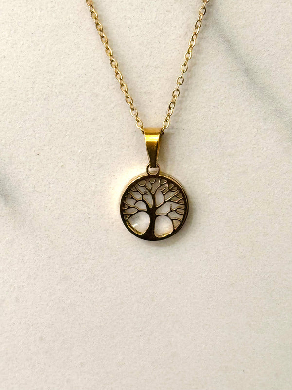 Lebensbaum-Halskette aus Edelstahl: Gold ✨