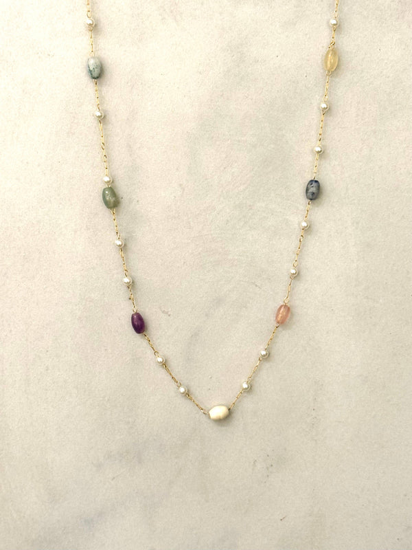 Cassette – Arata Boho Summer Halskette in Gold &amp; Multicolor