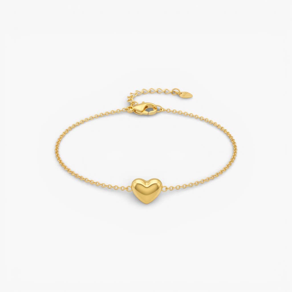 Cassette – Minimalistisches Herz-Armband in Gold