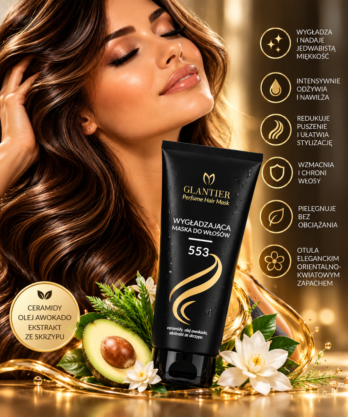 Glättende Haarmaske Glantier 553 - 200 ml