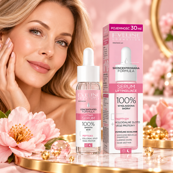 Eveline Cosmetics – Verjüngendes Anti-Falten-Serum mit Gold und Peptiden