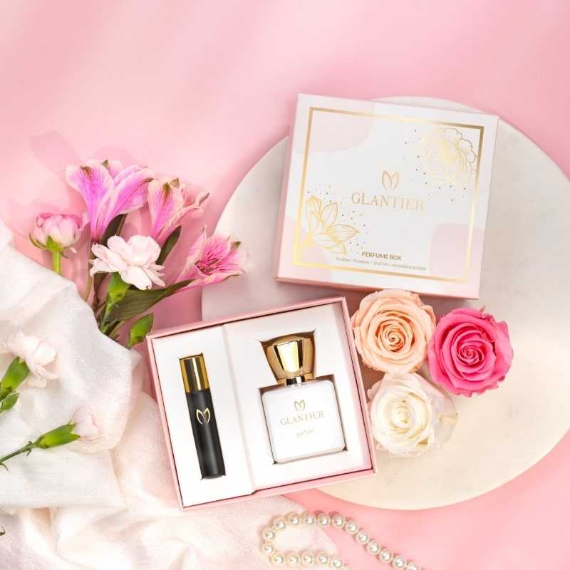 Parfum Box 585 – Parfum Premium Glantier 585 + Roll-On Glantier 585