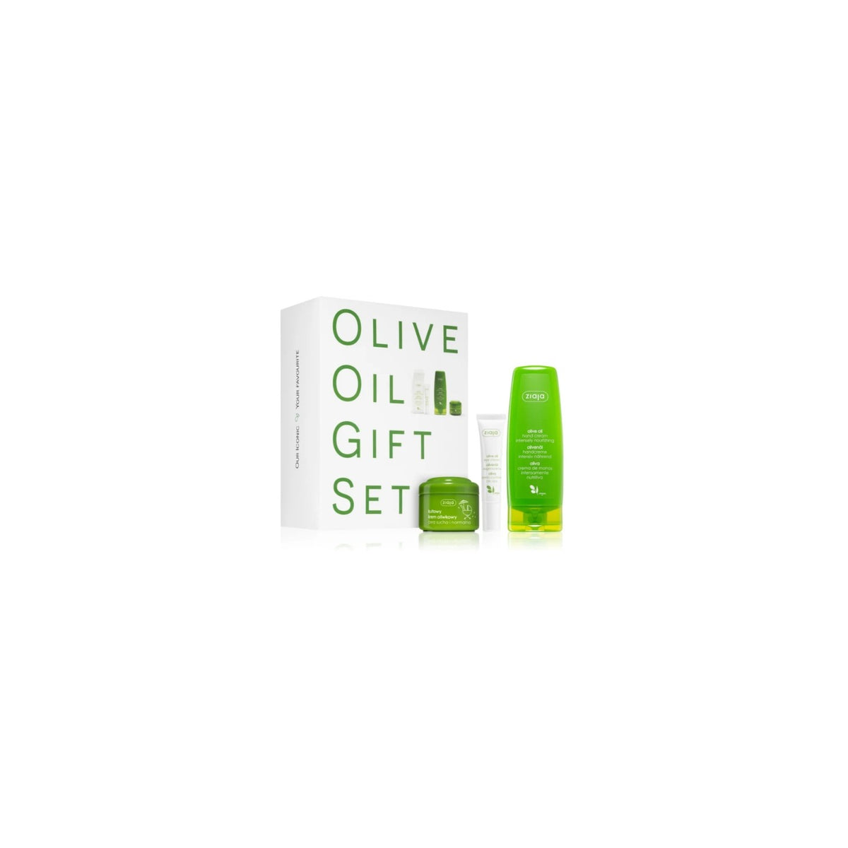 Ziaja Olive Geschenkset: Handcreme 80 ml + Gesichtscreme 50 ml + Augencreme 15 ml